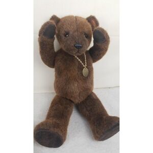 Little‎ Folks teddy bear 1980's fully Jointed 18" Tiverton Devon England brown
